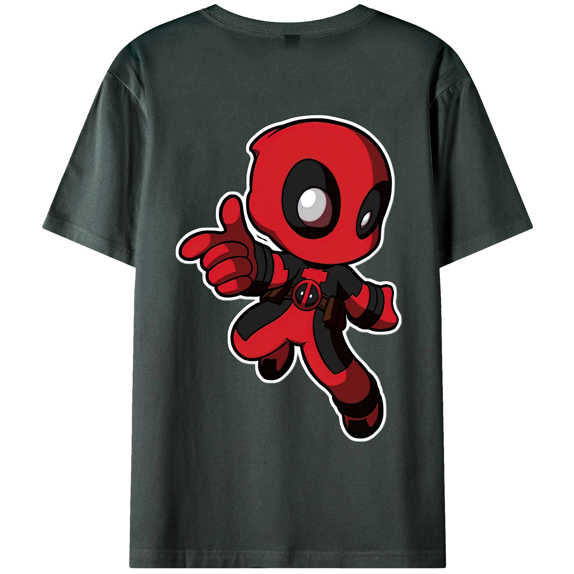 （画像用） Deadpool デッドプール 綿100％ メンズ半袖Tシャツ（バックプリント） 通気性